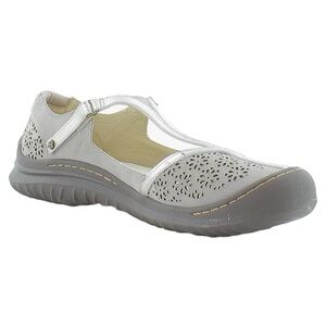 Jambu Womens Creek Perforated T-Strap Sandals, Pewter/Taupe, size 8 new in box